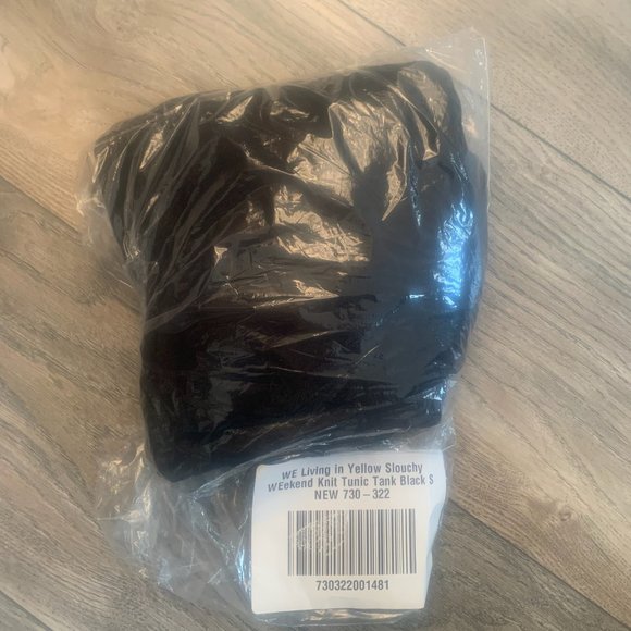 NWT WE BY LIVING IN YELLOW SLOUCHY WEEKEND KNIT TUNIC & TANK SET BLACK SMALL - Picture 9 of 11